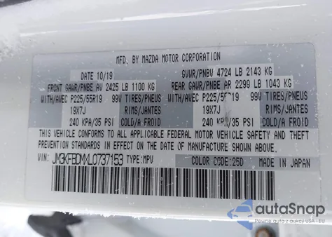 2020 Mazda Cx-5 Grand Touring z USA, uszkodzony, nr VIN JM3KFBDMXL0737153